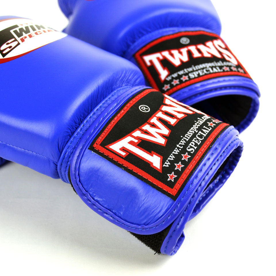 Twins Special BGVL3 Blue Velcro Boxing Gloves | Nak Muay Training