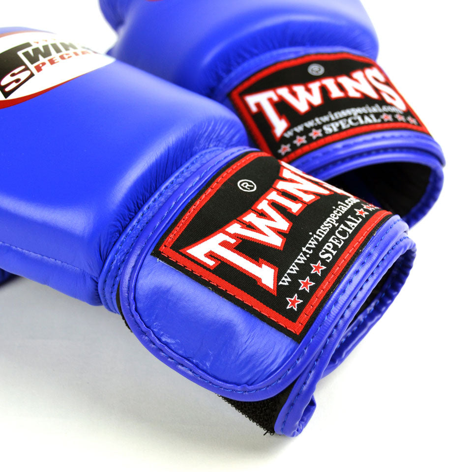 Twins Special BGVL3 Blue Velcro Boxing Gloves Nak Muay Training