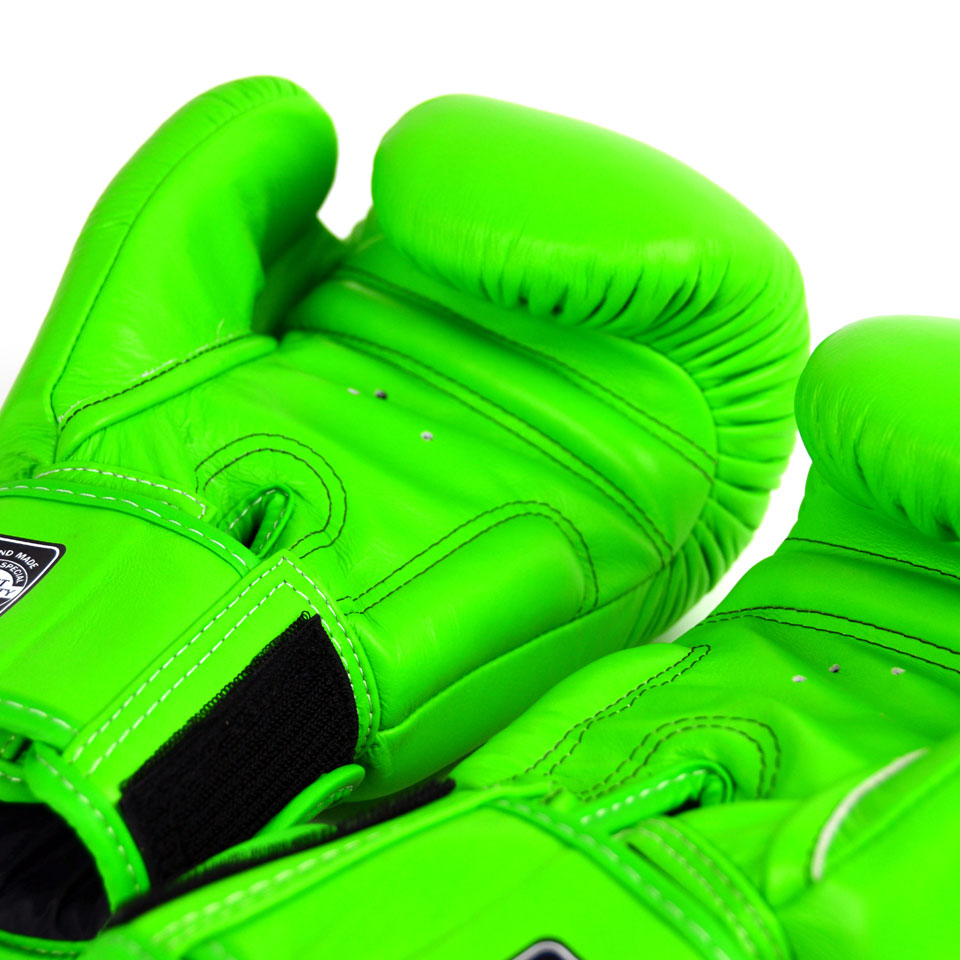 Twins Special BGVL3 Lime Velcro Boxing Gloves - Nak Muay Training - Muay tHAI