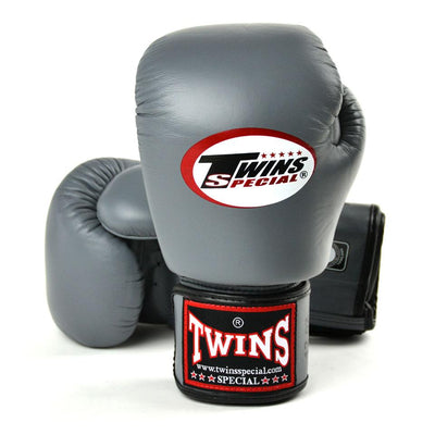 Twins Special BGVL3 Grey Velcro Boxing Gloves - Nak Muay Training - Muay tHAI