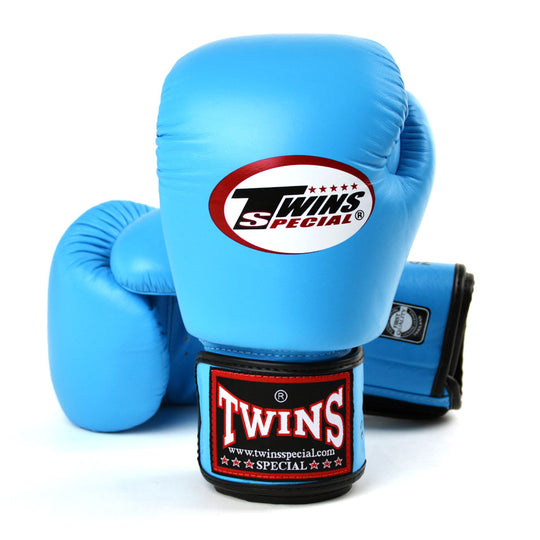 Gants De Boxe Twins Special BGVL 3 Retro - Bleu/Noir - 14oz - Cuir Haute Qualité, Fermeture Velcro