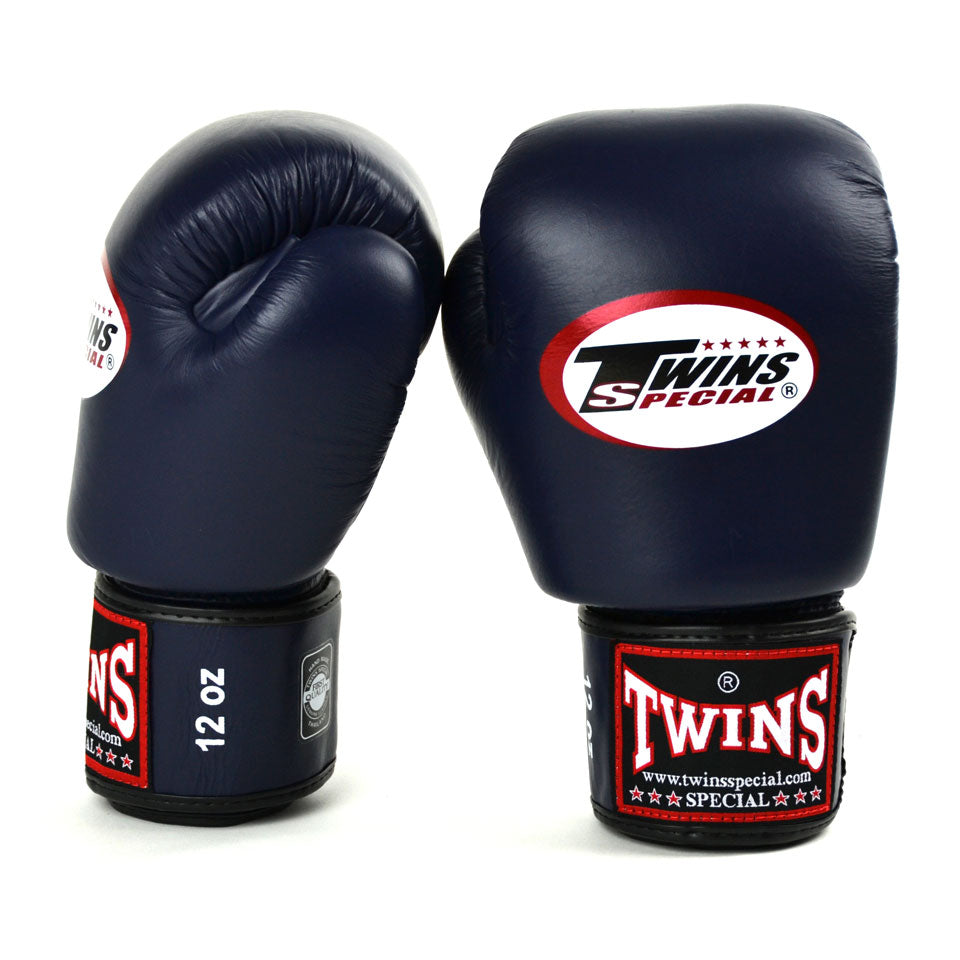 Twins Special BGVL3 Navy Blue Velcro Boxing Gloves - Nak Muay Training - Muay tHAI
