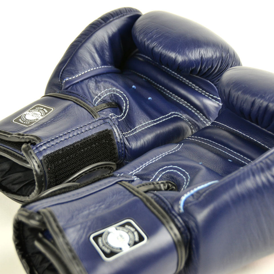 Twins Special BGVL3 Navy Blue Velcro Boxing Gloves - Nak Muay Training - Muay tHAI