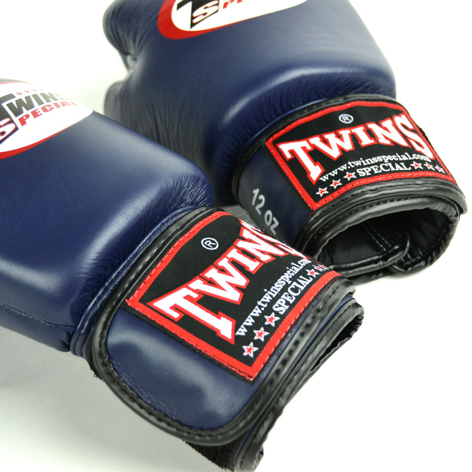 Twins Special BGVL3 Navy Blue Velcro Boxing Gloves - Nak Muay Training - Muay tHAI