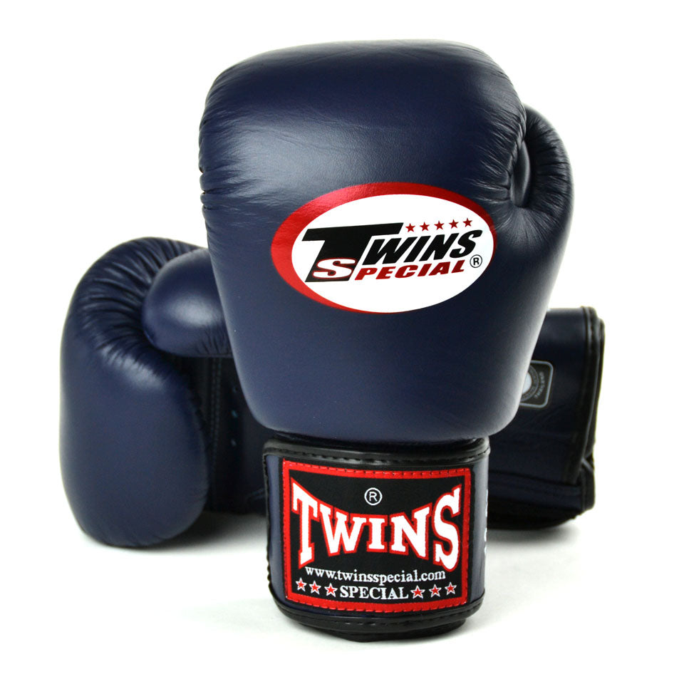 Twins Special BGVL3 Navy Blue Velcro Boxing Gloves - Nak Muay Training - Muay tHAI