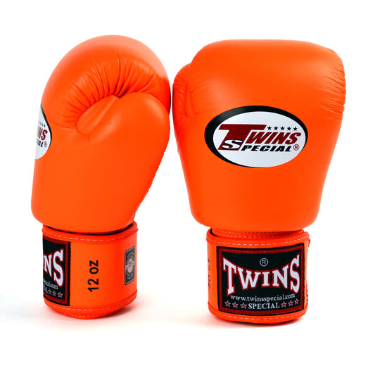 Twins Special BGVL3 Orange Velcro Boxing Gloves - Nak Muay Training - Muay tHAI