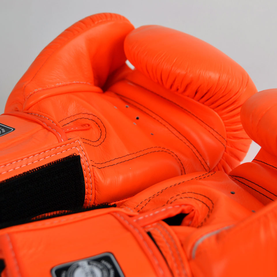 Twins Special BGVL3 Orange Velcro Boxing Gloves | Nak Muay Training