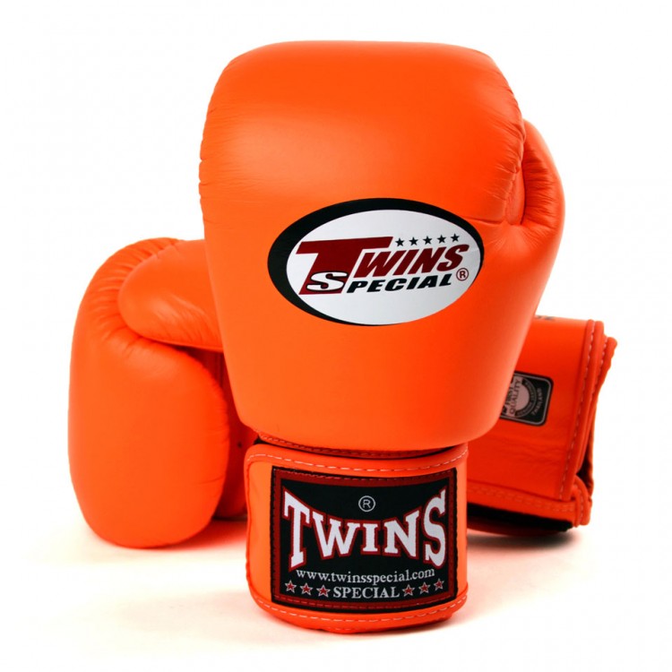 Twins Special BGVL3 Orange Velcro Boxing Gloves - Nak Muay Training - Muay tHAI