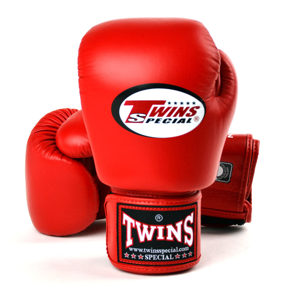 Twins Special BGVL3 Red Velcro Boxing Gloves - Nak Muay Training - Muay tHAI