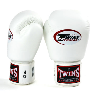 Twins Special BGVL3 White Velcro Boxing Gloves - Nak Muay Training - Muay tHAI