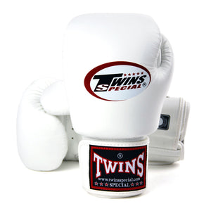 Twins Special BGVL3 White Velcro Boxing Gloves - Nak Muay Training - Muay tHAI