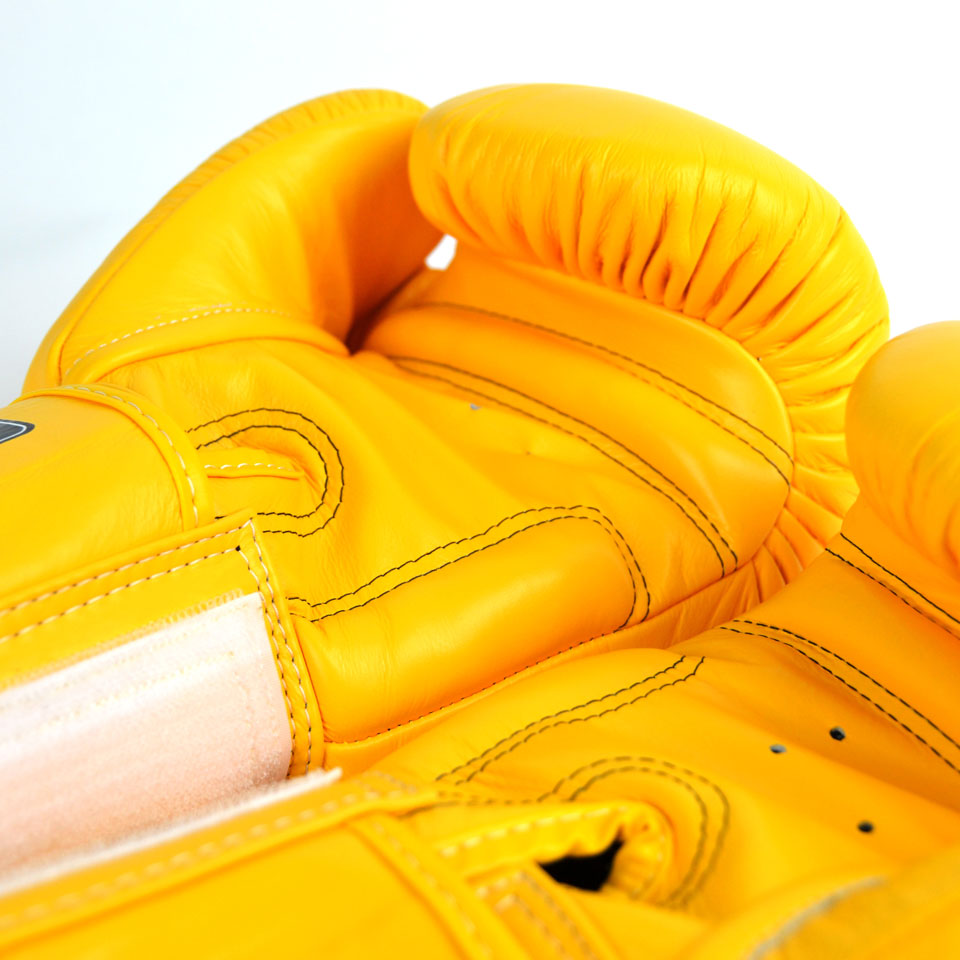 Twins Special BGVL3 Yellow Velcro Boxing Gloves | Nak Muay Training