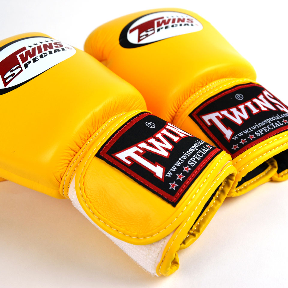 Twins Special BGVL3 Yellow Velcro Boxing Gloves - Nak Muay Training - Muay tHAI