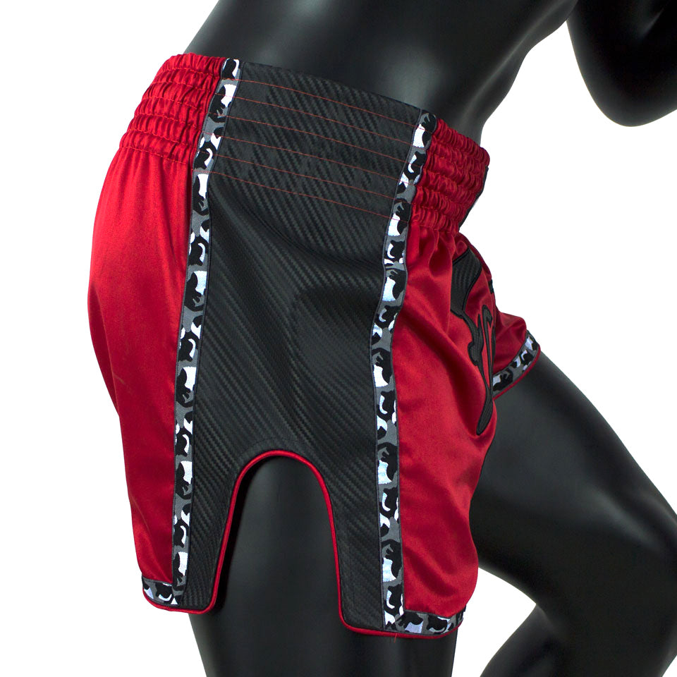 Fairtex BS1703 Red-Black Slim Cut Muay Thai Shorts - Nak Muay Training - Muay tHAI