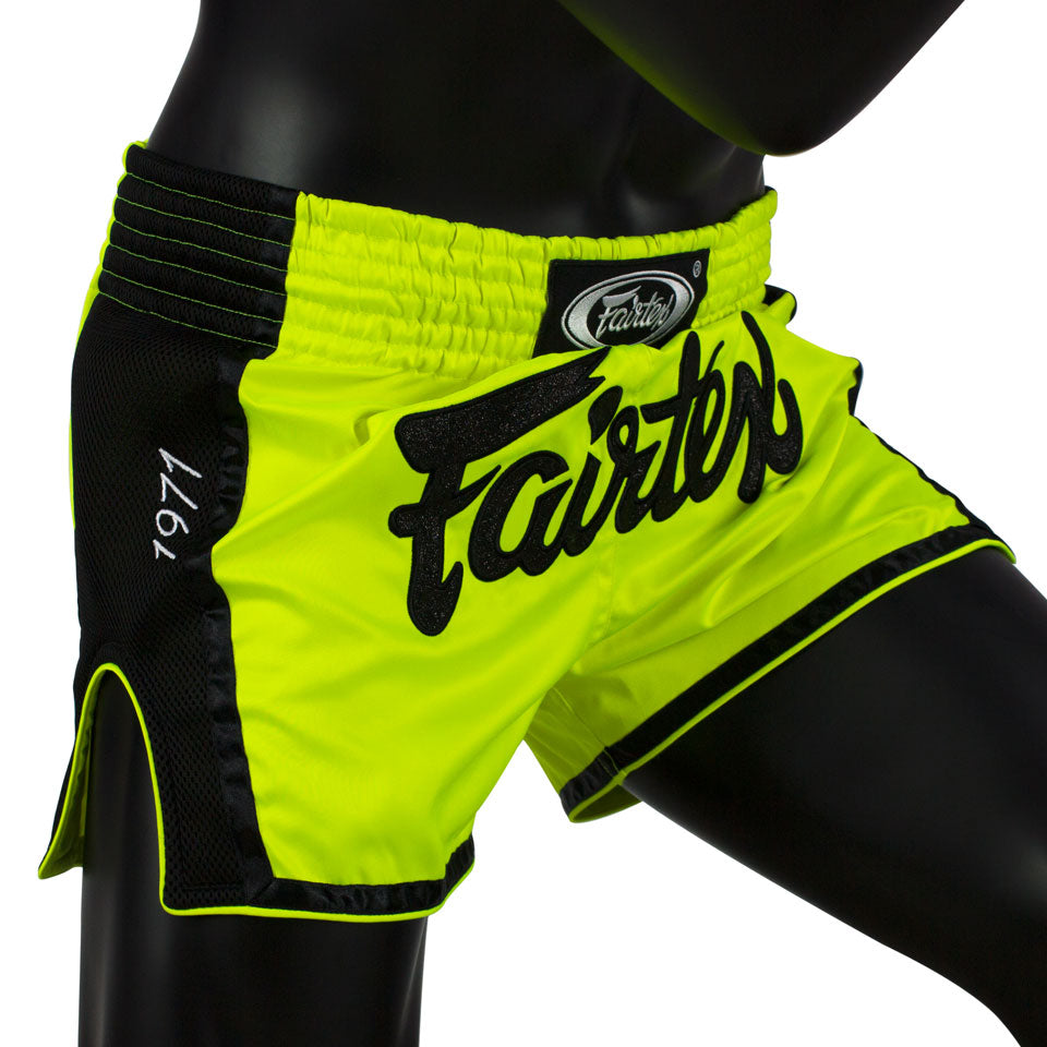 Fairtex BS1706 Lime Green Slim Cut Muay Thai Shorts - Nak Muay Training - Muay tHAI