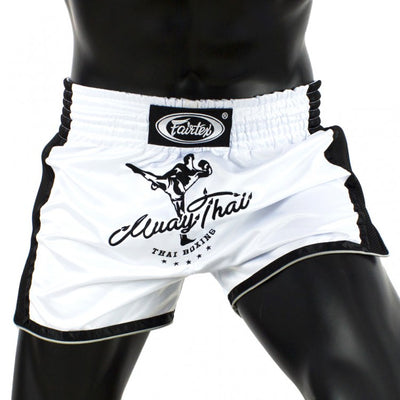 Fairtex BS1707 White Slim Cut Muay Thai Shorts - Nak Muay Training - Muay tHAI