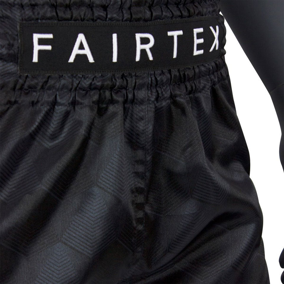 Fairtex BS1901 Black Stealth Muay Thai Shorts - Nak Muay Training - Muay tHAI