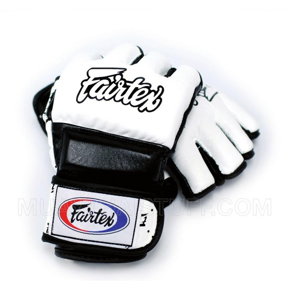 Fairtex MMA Gloves FGV17 White/Black - Split Knuckles