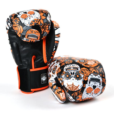 Twins Special FBGVL3-53 Orange Skull Boxing Gloves - Nak Muay Training - Muay tHAI