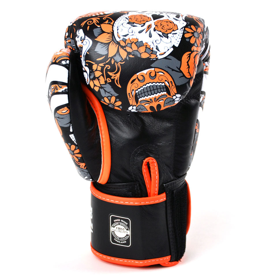 Twins Special FBGVL3-53 Orange Skull Boxing Gloves - Nak Muay Training - Muay tHAI