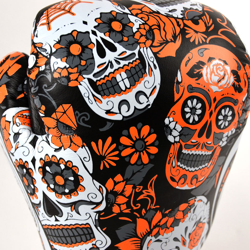 Twins Special FBGVL3-53 Orange Skull Boxing Gloves | Nak Muay Training