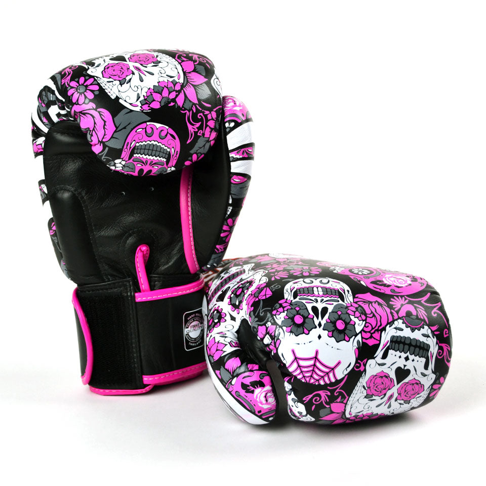 Twins Special FBGVL3-53 Pink Skull Boxing Gloves | Nak Muay Training