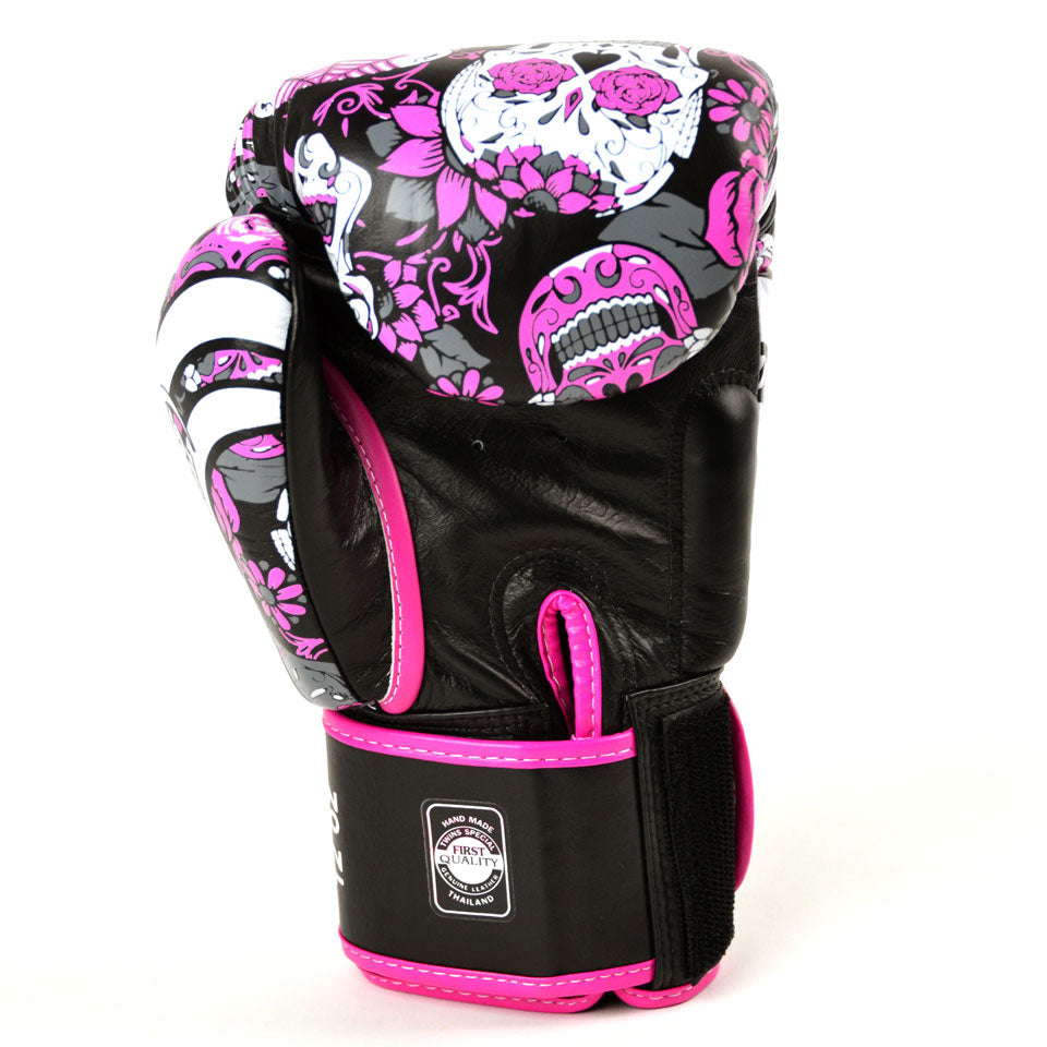 Twins Special FBGVL3-53 Pink Skull Boxing Gloves - Nak Muay Training - Muay tHAI