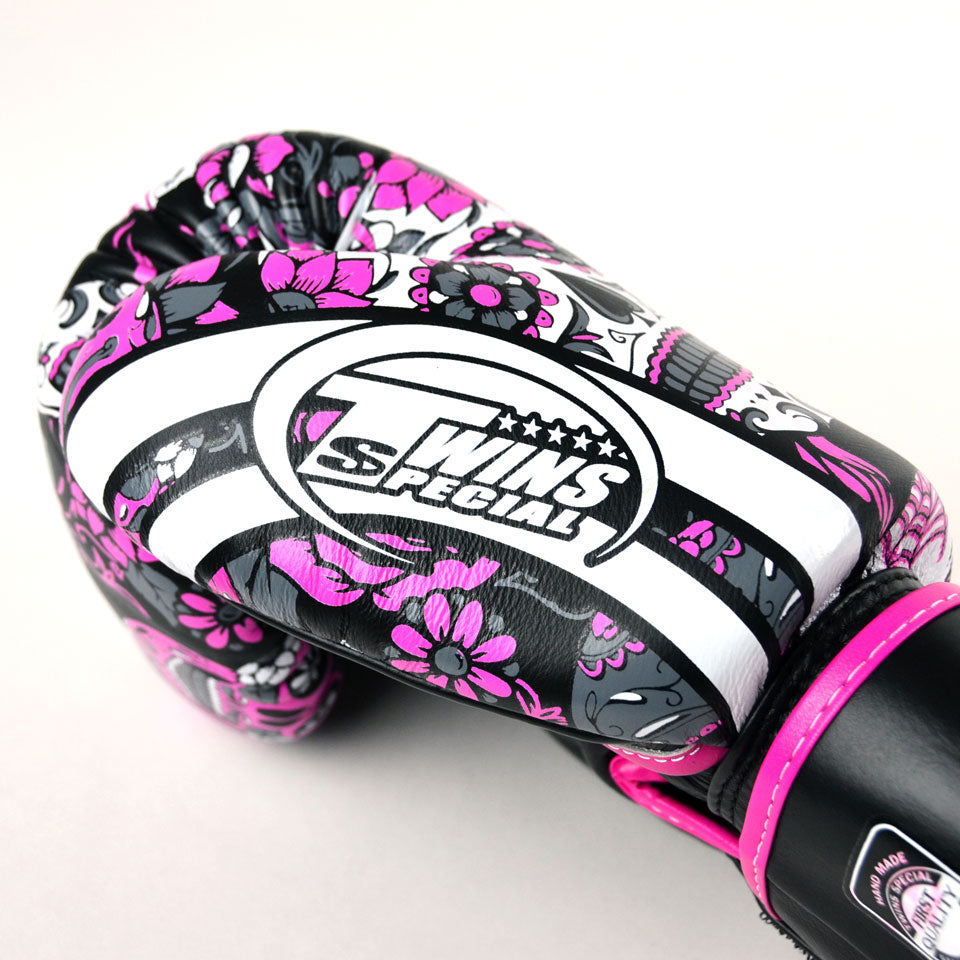 Twins Special FBGVL3-53 Pink Skull Boxing Gloves - Nak Muay Training - Muay tHAI