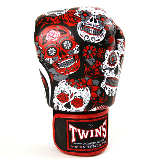 Twins Special FBGVL3-53 Red Skull Boxing Gloves - Nak Muay Training - Muay tHAI
