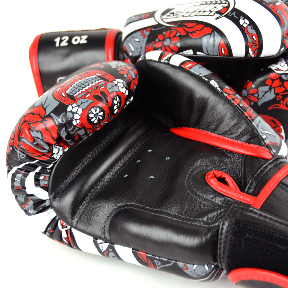 Twins Special FBGVL3-53 Red Skull Boxing Gloves - Nak Muay Training - Muay tHAI