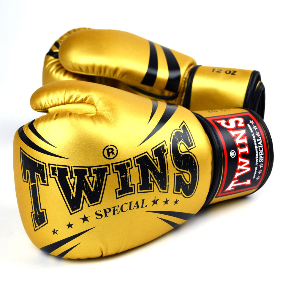 Twins Special FBGVS3-TW6 Gold Synthetic Boxing Gloves | Nak Muay