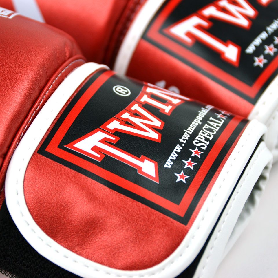 Twins Special FBGVS3-TW6 Metallic Red Synthetic Boxing Gloves - Nak Muay Training - Muay tHAI