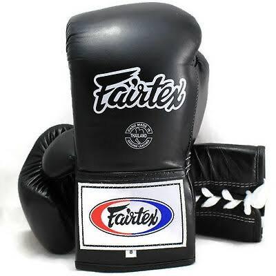 Fairtex Pro BGL 6 Black Lace-Up Boxing Gloves