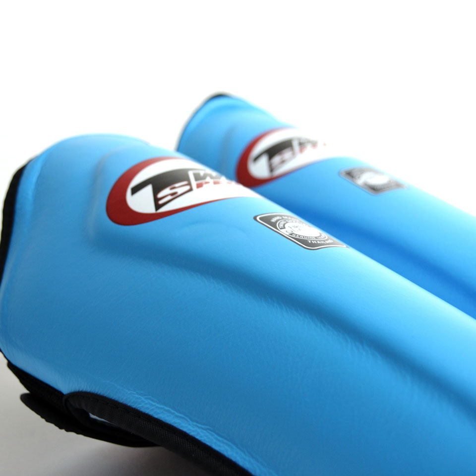 Twins SGL10 Light Blue Double Padded Leather Shin Pads - Nak Muay Training - Muay tHAI